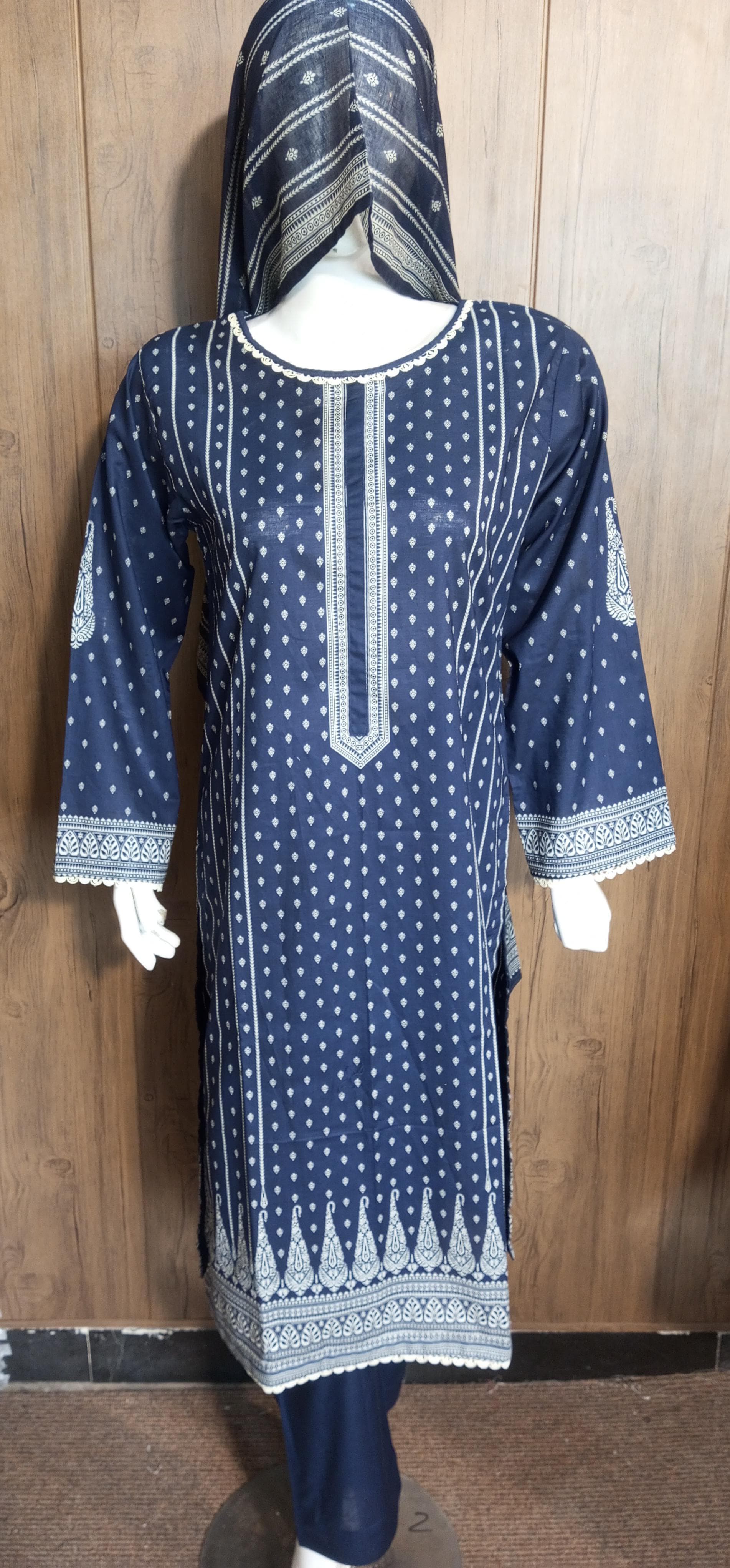 I-001 Bin Saeed 3 Piece Premium Lawn Stitched Trouser Shirt