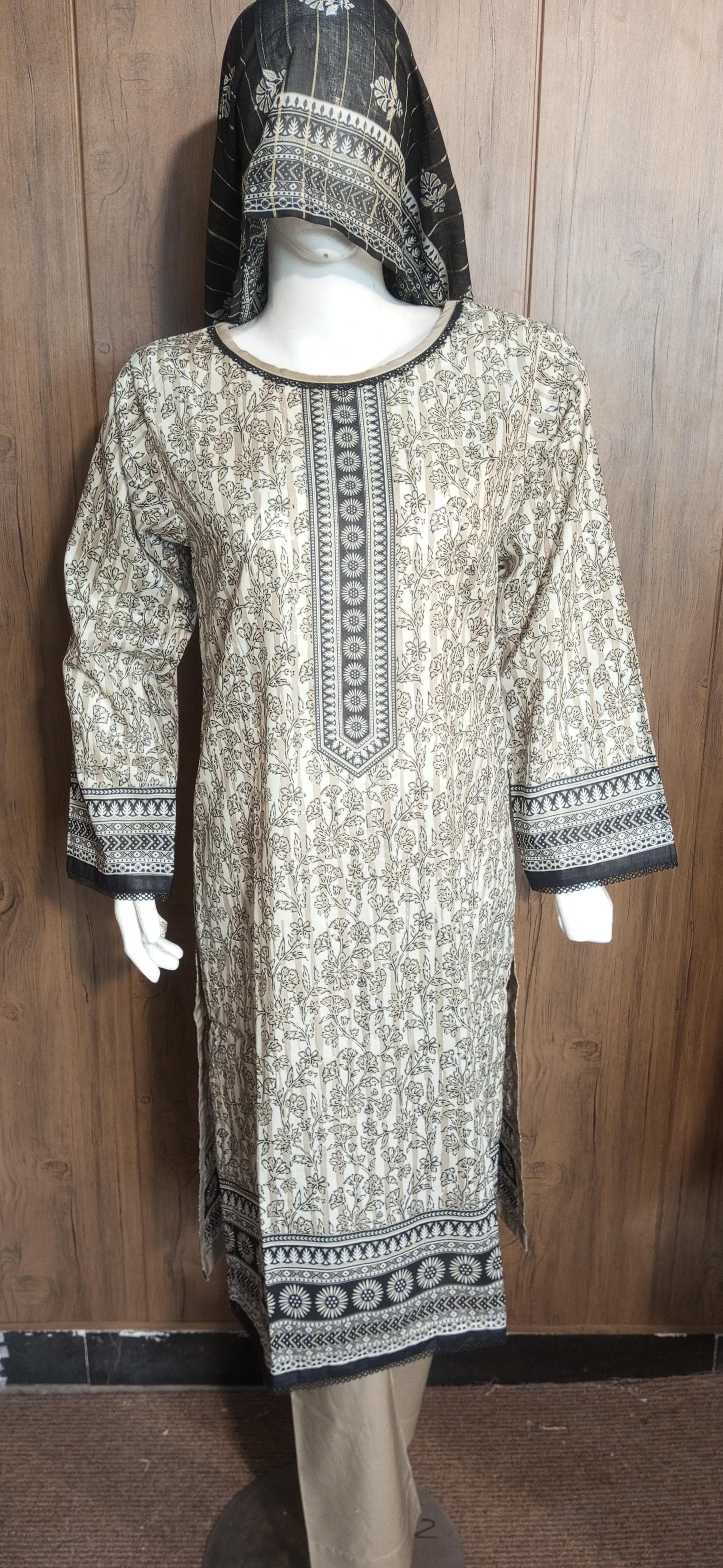 I-003 Bin Saeed 3 Piece Premium Lawn Stitched Trouser Shirt